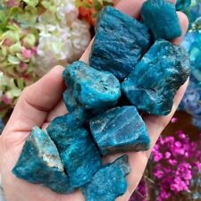 6PCS Rough Blue Apatite Chunks Healing Crystal Rocks Specimens Gift Decoration picture