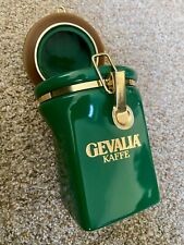 1980s Gevalia Kaffe Cobalt Green & Gold Airtight 7.75