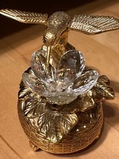 1960's Vintage Gold  Hummingbird Automaton Mechanical Wind Up Music Box "Memory" picture