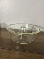 1940s Glasbake 352 Clear Depression Pattern Glass Bundt Cake Baking Pan (D6) picture
