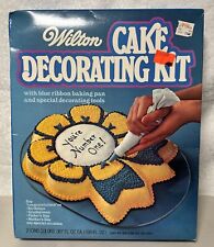 Vintage Wilton Blue Ribbon Cake Decorating Kit  Foil Pan In Box New picture