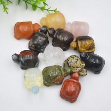 Natural Quartz Longevity Turtle Carved Crystal Energy Healing Mineral Decor Gift picture