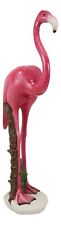 Tropical Rainforest Paradise Standing Pink Flamingo Bird Decor Statue 11.75