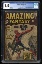 Amazing Fantasy #15 CGC FA/GD 1.5 1st Appearance Spider-Man Kirby Cover picture