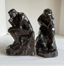 Vintage Thinking Man Bookends Barnes & Noble 1999 Heavy Resin Collectible picture