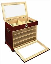 300 Count Top Front Display Cherry Wood Cedar Humidor Storage Box for Cigars  picture