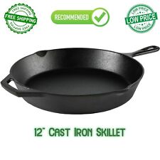 12 Inch Cast Iron Skillet Frying Oven With Handle Cooking Pre-Seasoned Cookware picture