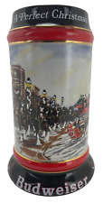 Budweiser Beer Stein 1992 Winter Holiday Clydesdales Collector Mug picture