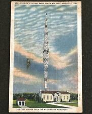 WSM Radio NASHVILLE TENNESSEE 1941 Postmarked Linen Photo Postcard of Tower TN picture