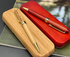 Personalized Bamboo Wood Ballpoint Pen with Box Executive Custom Engraved Gift picture