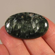 40mm SERAPHINITE Polished Gemstone Palm Stone - Siberia, Russia picture