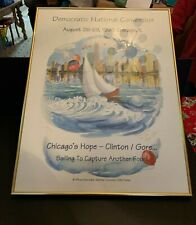 1996 Democratic National Convention Chicago Poster Signed by Artist Framed picture