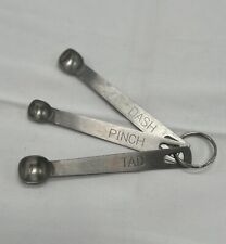 Vintage Tiny Measuring Spoons Engraved Tad~Pinch~Dash Kitchen Cooking Baking  picture