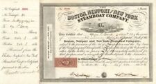 Boston, Newport and New York Steamboat Co. Signed by Oliver Ames - Stock Certifi picture