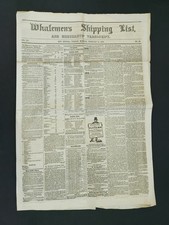 1863 antique WHALEMEN'S NEWSPAPER new bedford ma FEB10 civil war sperm whale picture