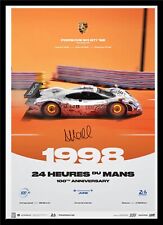 Allan McNish Signed 1998 PORSCHE 911 GT1 24 Hours Le Mans Poster picture