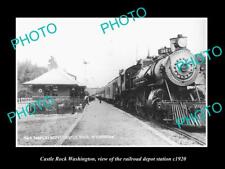 OLD 8x6 HISTORIC PHOTO OF CASTLE ROCK WASHINGTON RAILROAD DEPOT STATION c1920 picture