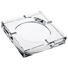 Square Glass Crystal Ashtray with 4 Slots for Cigars, Home, 7x7x1.5 In picture