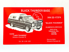 Vintage QSL Card Ham CB Amateur Radio Black Thunder Base Lady Louise Clarence picture