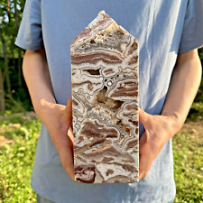 5010g Natural crazy lace agate obelisk quartz crystal tower point healing gift picture