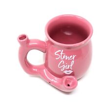 Wake and Bake Stoner Girl's Hot Pink Ceramic Coffee Tea Pipe Mug - R1 picture