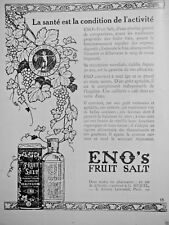 1922 ENO'S FRUIT SALT HEALTH IS ACTIVITY CONDITION ADVERTISING - ENOS picture