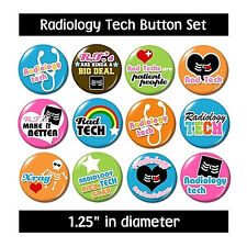 RADIOLOGY TECHNICIAN BUTTONS pins badges cute gifts medical x-ray new picture