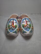 Vintage 1997 NOS Pair Hand Carved/Hand Painted Dutch Wooden Shoes/Clogs w/COA picture