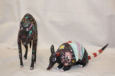 Pair of 20th Century Festive Hand Painted Animal Figures Signed 