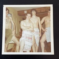 VTG 1970s Photo Shirtless Bare Chested College Age Men in Towels Beefcake picture