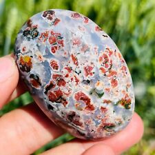 76g Natural Colourful Ocean Jasper Crystal Polished Palm stone Specimen Healing picture