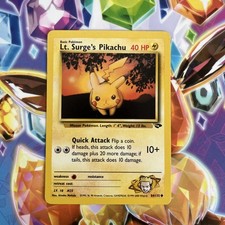 LT. SURGE'S PIKACHU 84/132 GYM CHALLENGE COMMON picture