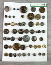 Collector Card of Vintage Misc. Metals Buttons Mixed Materials picture