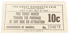 The Great Monmouth Fair 1973 Ticket Freehold Raceway, NJ picture