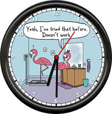 Cute Flamingo Weight Loss Keto Diet Scale Funny  Bathroom Scale Sign Wall Clock picture