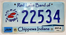 Red Lake Band Of Chippewa Nation License Plate Minnesota Early *Embossed Numbers picture
