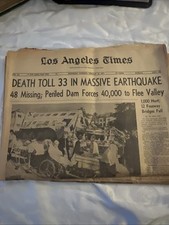 Los Angeles Times Newspaper February 10 1971 Earthquake Original Feb 9 Disaster picture