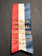1944 GOP REPUBLICAN NATIONAL CONVENTION CHICAGO STADIUM RED, WHITE & BLUE RIBBON picture