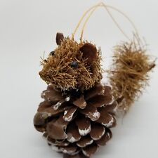 Christmas Ornament Pinecone Squirrel Woodland Straw Natural Fibers 3