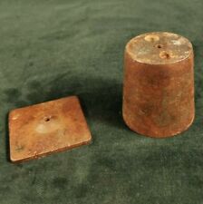 antique plumb bob cast iron level mason tool filled with lead - 21oz - rare shap picture