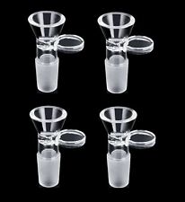 4x Pack 14mm Male Thick Glass Bowl Piece Handle Clear Slide Pipe USA Seller picture
