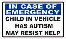 5in x 3in Child in Vehicle Has Autism Magnet picture