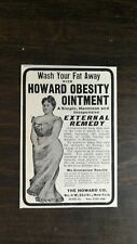 Vintage 1909 Howard Obesity Ointment The Howard Company Original Ad 721 picture