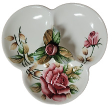 LEFTON ‘Americana’ 3-Section Raised Rose w Rosebud Finial 937 Serving Tray 1950s picture