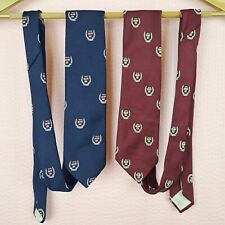 Vintage 1944 Harvard Tie Set Of 2 Blue Red VE RI TAS Polyester picture