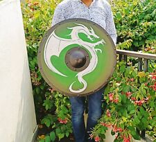 Halloween Viking Wooden Dragon Shield Dragon Prop Cosplay Medieval Armor LARP picture