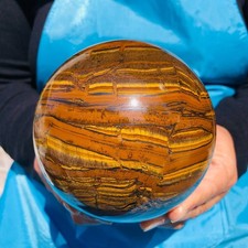 4.42LB Natural Tiger Eye Stone Crystal Ball Quartz Healing Sphere Décor picture