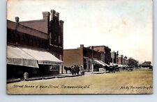 Postcard South Carolina Timmonsville Street Scene Horse Drawn Vehicles ACL Depot picture