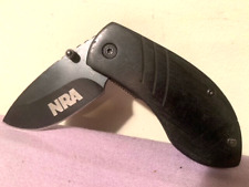 NRA Stone River Plain Edge LinerLock Black Folding Pocket Knife - Excellent Cond picture