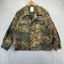 Vintage German Military Jacket Men's Large Green Brown Flecktarn Camo Patches picture